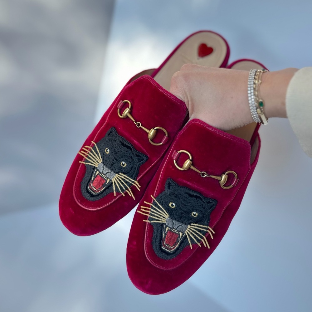 Gucci Princetown raspberry velvet slipper - Picture 6 of 12